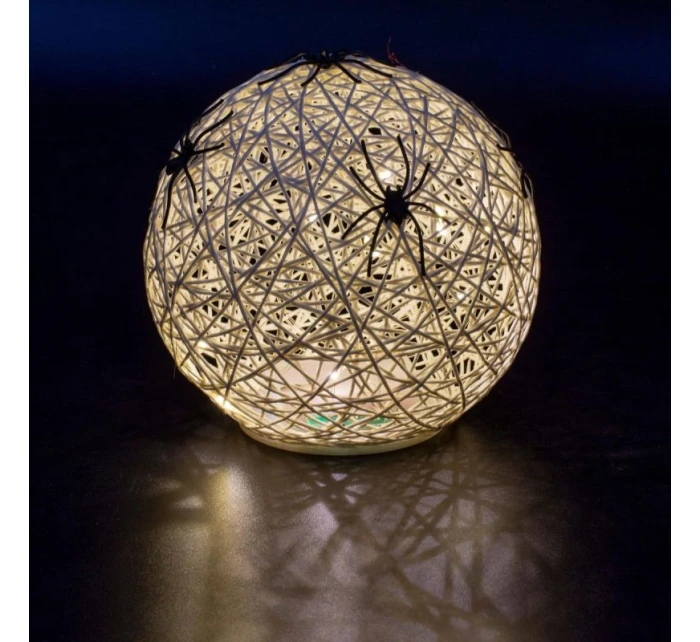 DEKORATIVNÍ KOULE VEDLA PAVOUK LAMPA 15CM HALLOWEEN BÍLÁ DEKORATIVNÍ KOULE VEDLA PAVOUK LAMPA 15CM HALLOWEEN BÍLÁ