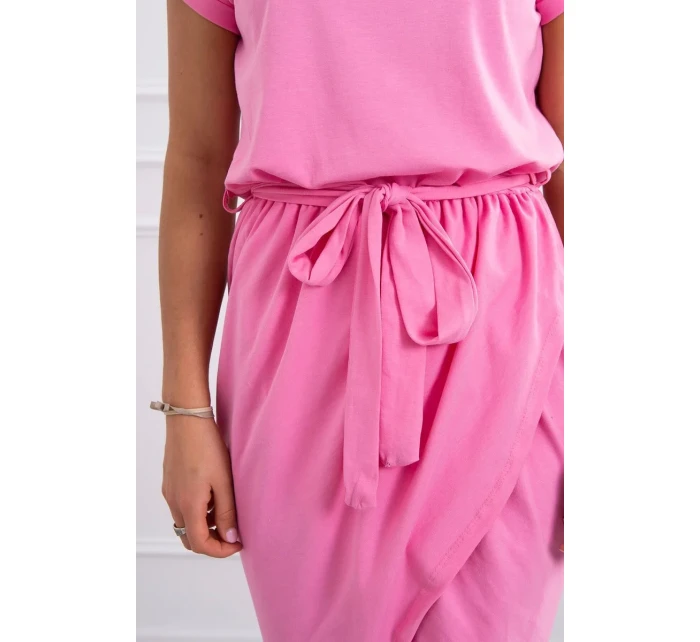 Šaty s obálkou dole růžové Šaty s obálkou dole růžové