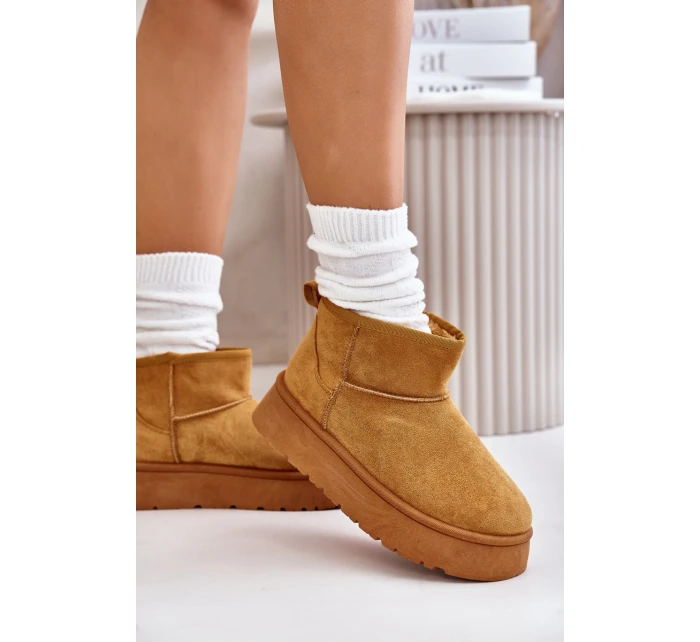 Nízké dámské sněhule na platformě s teplou podšívkou Camel Saldren Nízké dámské sněhule na platformě s teplou podšívkou Camel Saldren