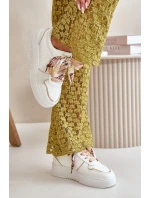 Dámské tenisky na platformě s ozdobným šněrováním bílé Mistra Dámské tenisky na platformě s ozdobným šněrováním bílé Mistra