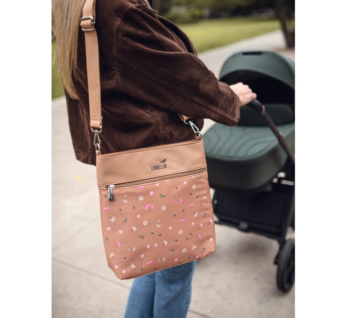 Dámská crossbody kabelka na kočárek Vuch Amma Flowers Beige Dámská crossbody kabelka na kočárek Vuch Amma Flowers Beige