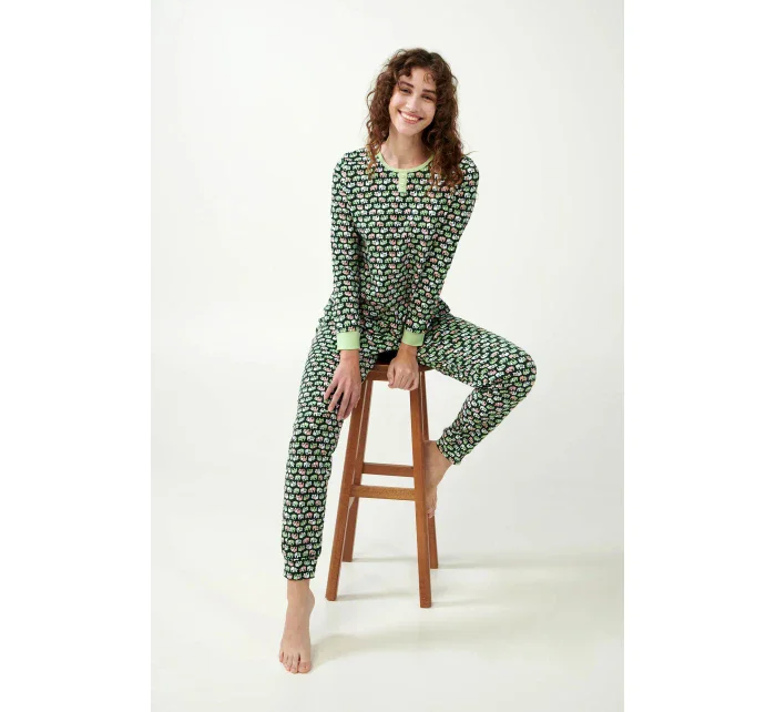 Dámské bavlněné pyžamo Green   model 20686782 - Vamp