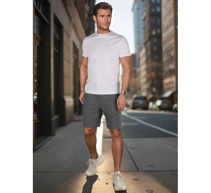 Pánské tmavě šedé teplákové šortky Dstreet SX2487 Pánské tmavě šedé teplákové šortky Dstreet SX2487