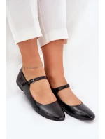 Lakované Baletky S Páskem Černé model 21687377 - Boto Lakované Baletky S Páskem Černé model 21687377 - Boto