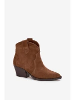 Nazouvací dámské kovbojky z přírodního semiše camel model 21713728 - Boto Nazouvací dámské kovbojky z přírodního semiše camel model 21713728 - Boto