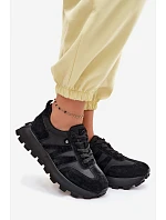 Kožené semišové dámské tenisky na platformě Vinceza 41520 Černé