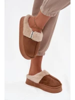 Dámské pantofle s kožíškem Parisse – hnědé Dámské pantofle s kožíškem Parisse – hnědé