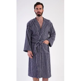 Pánský župan s kapucí Proužek