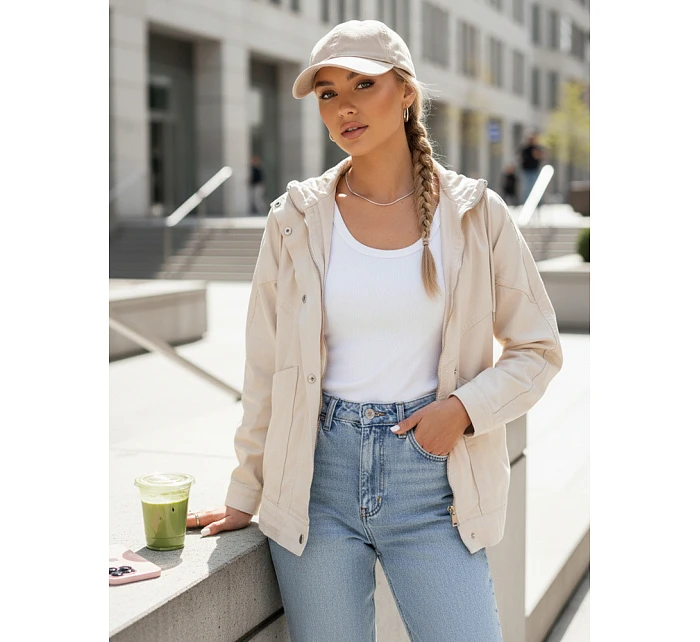 Dámská džínová bunda BERENICES light beige FashionStreet TY4309