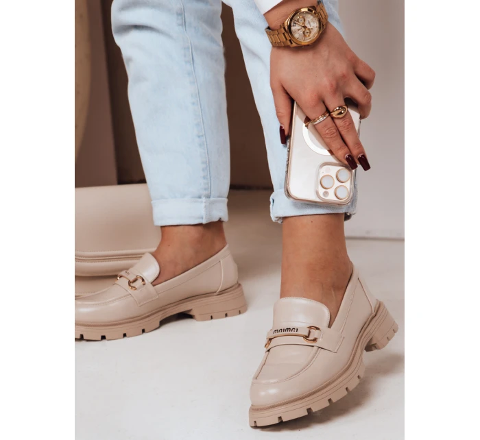 Dámské béžové mokasíny MNIMNI FashionStreet ZY0659 Dámské béžové mokasíny MNIMNI FashionStreet ZY0659