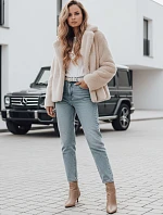Dámský kožich GLAMFLUFFY krátký béžový FashionStreet TY4984