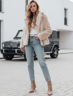 Dámský kožich GLAMFLUFFY krátký béžový FashionStreet TY4984