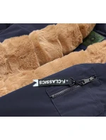 Tmavě modrá dámská zimní bunda parka (CAN-588) Tmavě modrá dámská zimní bunda parka (CAN-588)