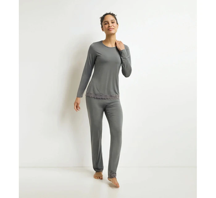 Dámské modalové pyžamo set DIM MODAL PYJAMAS SET - DIM - šedá