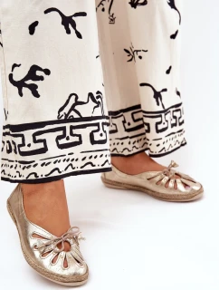 Ploché baleríny z přírodní kůže model 21684998 zlaté - Zazoo