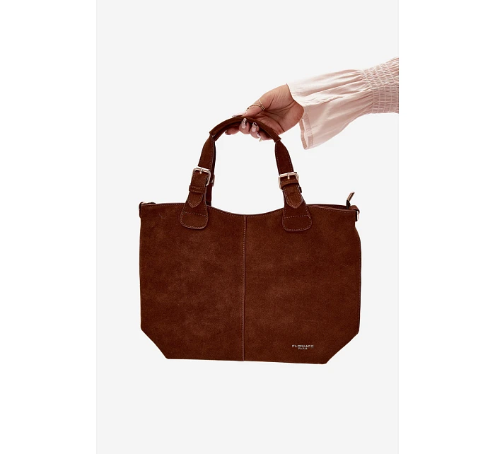 Kožená kabelka z imitace semiše Camel model 22111652 - Flora&Co