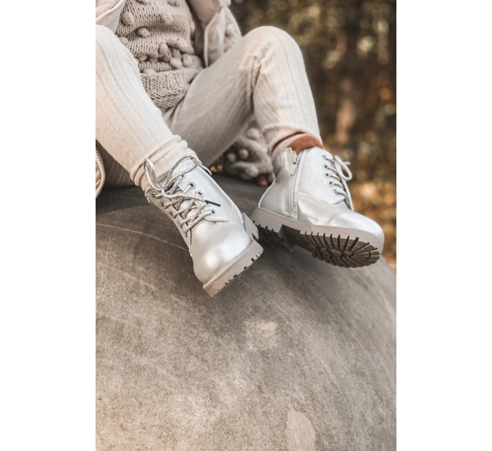 práškové stříbrné teplé Dětské boty traper Dexter práškové stříbrné teplé Dětské boty traper Dexter