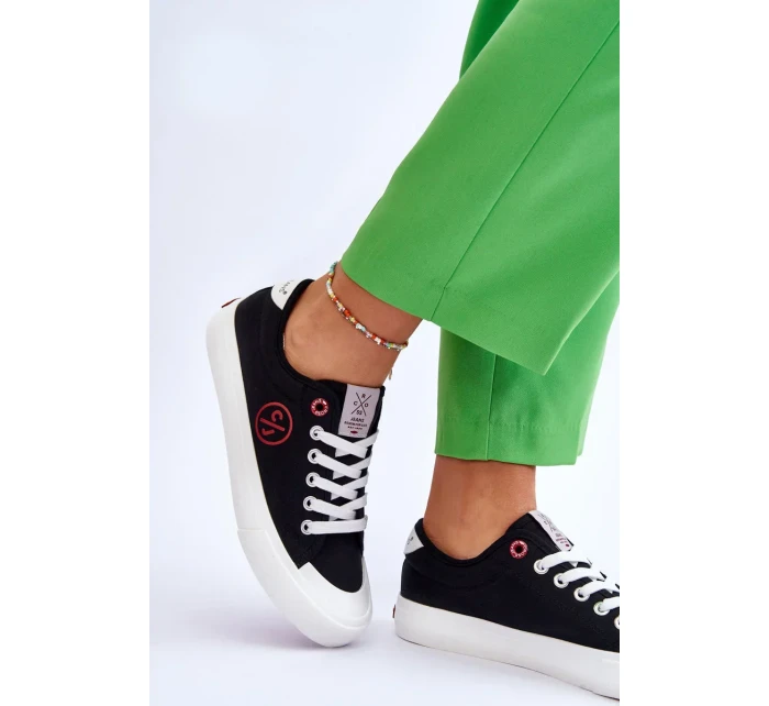 Dámské Cross Jeans Fabric Sneakers LL2R4044 Černé Dámské Cross Jeans Fabric Sneakers LL2R4044 Černé