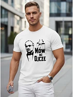Tshirt męski klasyczny z nadrukiem bawełniany biały model 22217937 - FashionStreet Tshirt męski klasyczny z nadrukiem bawełniany biały model 22217937 - FashionStreet