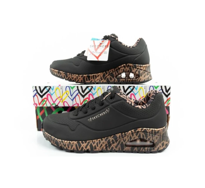 Skechers Uno-Loving Love dámské sportovní tenisky módní černé dámské boty