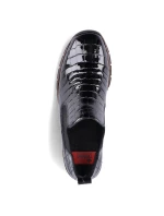 Kožené boty z hadí kůže Rieker W R474 černé Kožené boty z hadí kůže Rieker W R474 černé