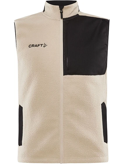 Craft Corporate ADV Pile Fleece Vest M Pánská fleecová vesta Sherpa 81.3810 ecru/black Craft Corporate ADV Pile Fleece Vest M Pánská fleecová vesta Sherpa 81.3810 ecru/black