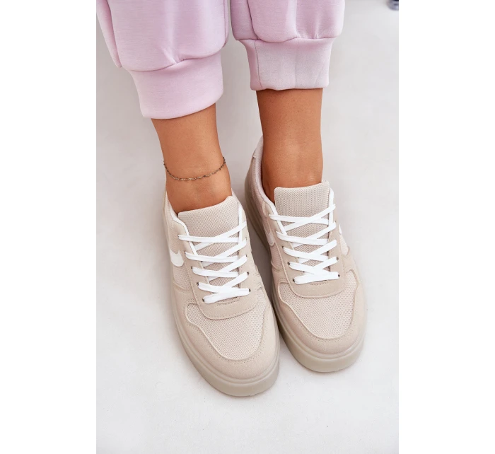 Nízké Dámské Tenisky Na Platformě Béžové model 21689166 - EVENTO Nízké Dámské Tenisky Na Platformě Béžové model 21689166 - EVENTO