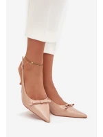 Lakované lodičky na jehlovém podpatku s Nude model 21709635 - Boto