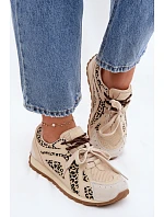 Kožené semišové dámské tenisky Big Star model 22074804 béžové - Big Star Shoes Kožené semišové dámské tenisky Big Star model 22074804 béžové - Big Star Shoes