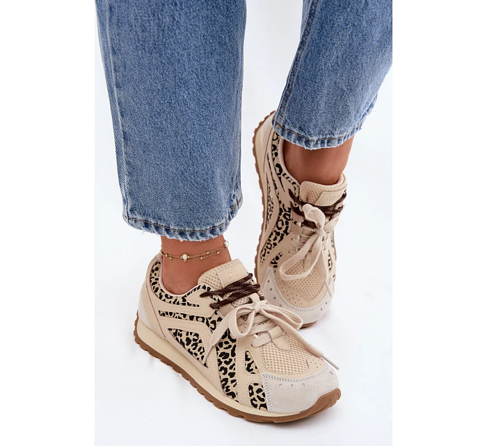 Kožené semišové dámské tenisky Big Star model 22074804 béžové - Big Star Shoes Kožené semišové dámské tenisky Big Star model 22074804 béžové - Big Star Shoes