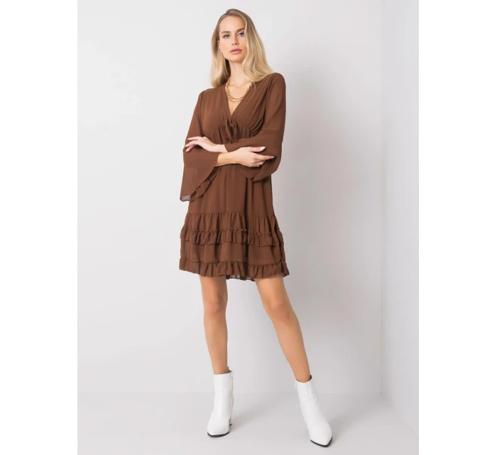 Sukienka DHJ SK model 20473535 brązowy - FPrice