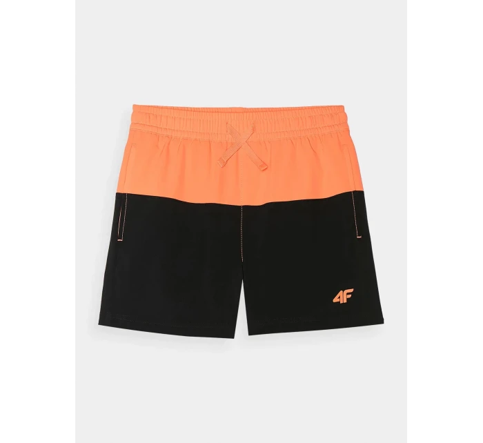 Chlapecké plážové šortky typu boardshorts 4F - oranžové Chlapecké plážové šortky typu boardshorts 4F - oranžové