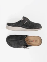 Pohodlné  nazouváky černé dámské na plochém podpatku