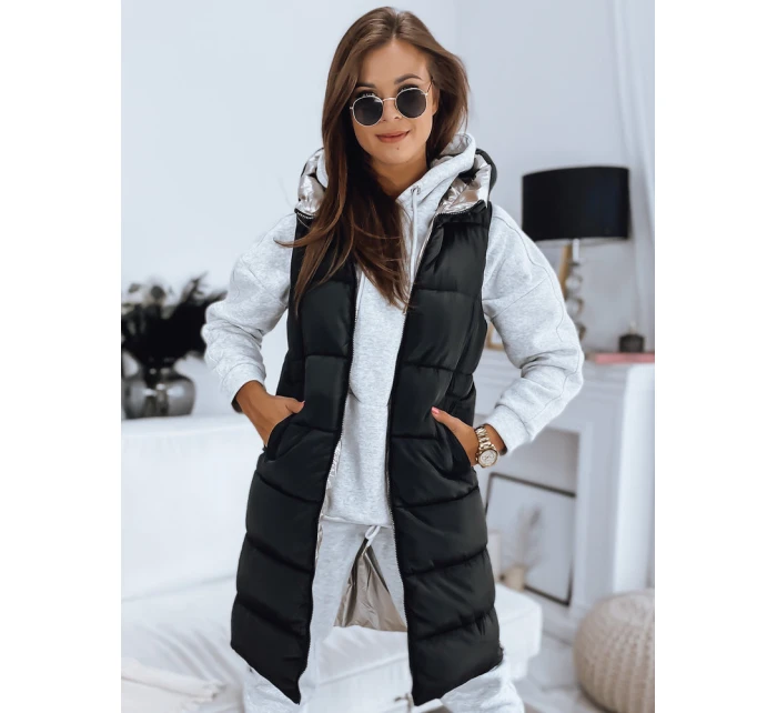 Dámská prošívaná oboustranná vesta MARIET černá FashionStreet TY3161