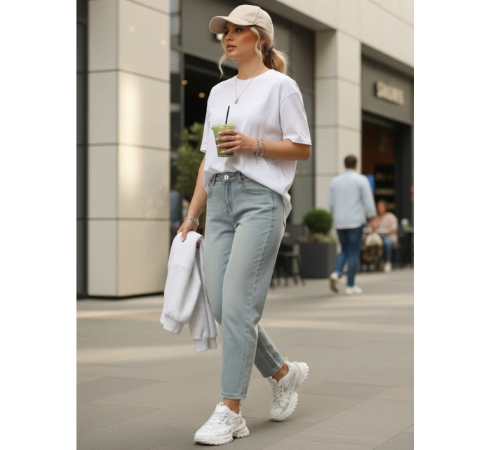 Dámské kalhoty mom světle modré Dstreet model 21996017 - FashionStreet