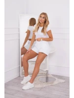 Bavlněná souprava se šortkami bílá