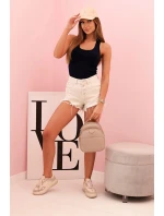 Dámský bavlněný top bokserka na širokých ramínkách námořnická modrá