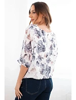 Dámská halenka v model 22077240 vzoru s vázáním dole grafitová - K-Fashion Dámská halenka v model 22077240 vzoru s vázáním dole grafitová - K-Fashion