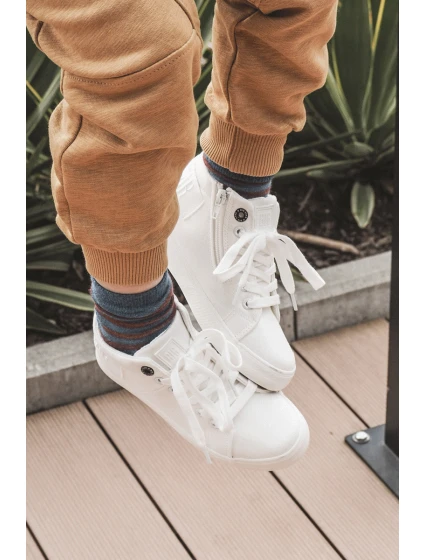 Dětské klasické vysoké tenisky Big Star model 21609037 Bílá - Big Star Shoes Dětské klasické vysoké tenisky Big Star model 21609037 Bílá - Big Star Shoes