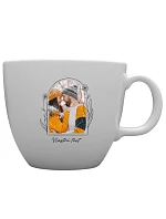 Personalizovaný MEGA XXL keramický hrnek 1000 ml s květinovým orámováním