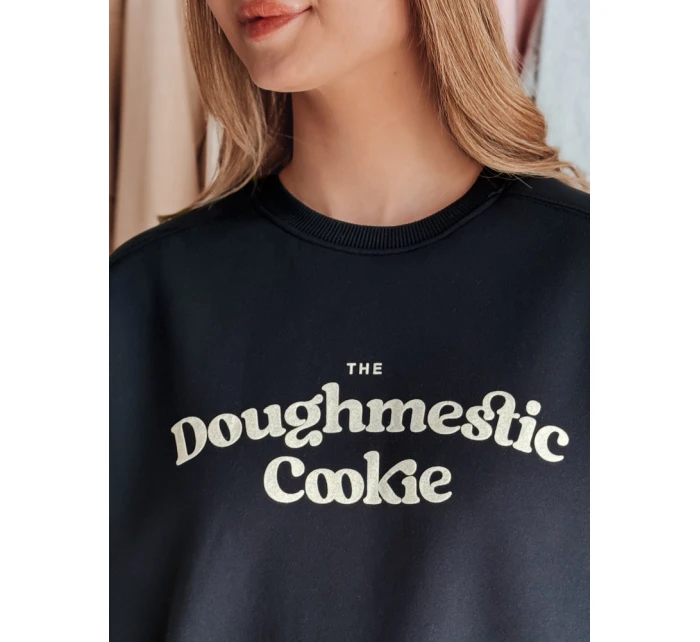 Dámská oversize mikina s potiskem COOKIES tmavě modrá FashionStreet BY1447 Dámská oversize mikina s potiskem COOKIES tmavě modrá FashionStreet BY1447