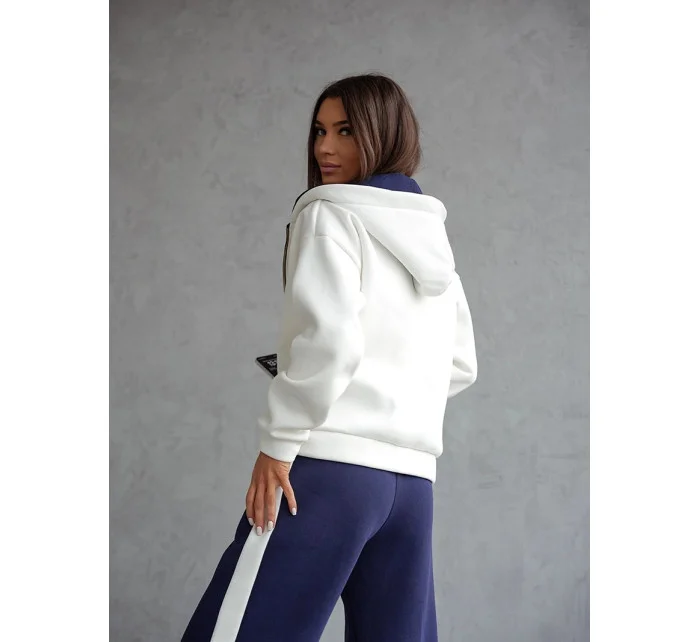 modrý hrubší dámský bavlněný komplet s rozepínací mikinou model 20905694 - Moon