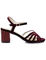 Dámské sandály na jehlovém podpatku bordó D&A by S.Barski SR61-0102