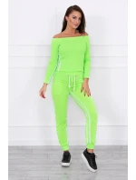 Sada s dvojitým lemováním v neonově zelené barvě