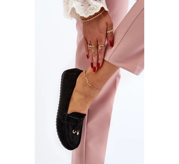 Dámské klasické černé semišové mokasíny model 21651268 - Boto Dámské klasické černé semišové mokasíny model 21651268 - Boto