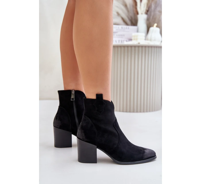 Dámské semišové teplé boty Černe model 21675647 - VINCEZA