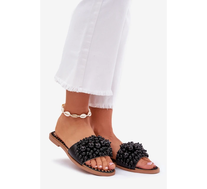 Dámské Plné Sandály S Ozdobnými Černé model 21687328 - Boto