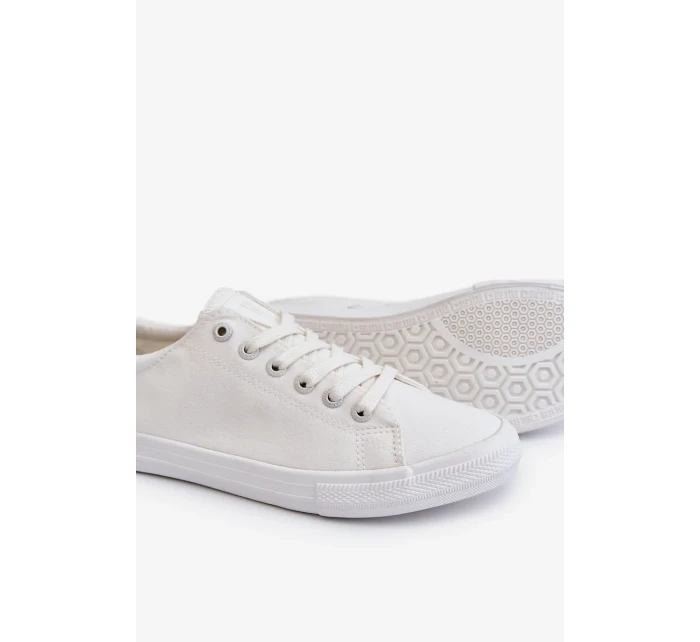 Dámské hladké nízké tenisky Big Star LL274058 Bílé Dámské hladké nízké tenisky Big Star LL274058 Bílé