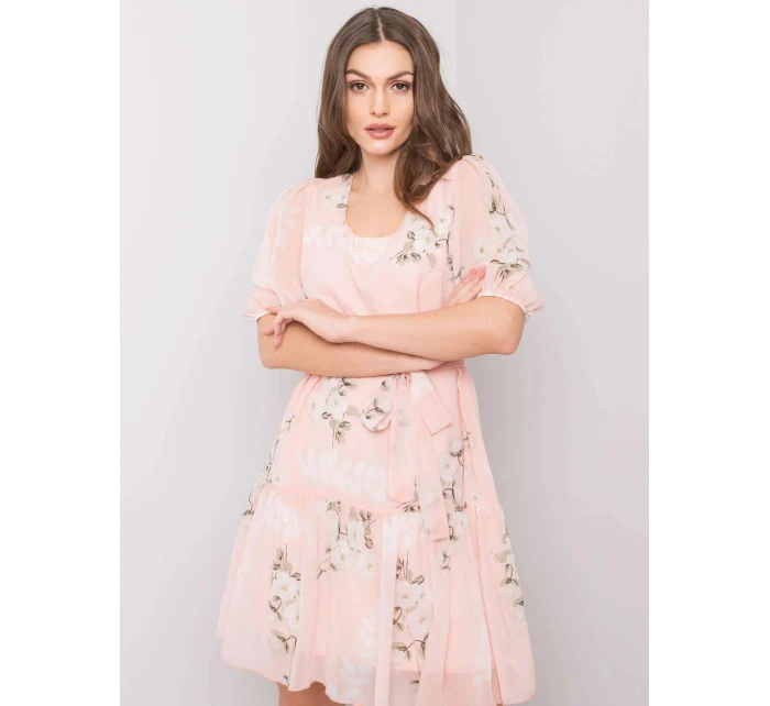 Dámské květované šaty LK SK 508129.06X Pudr růžová - Lakerta