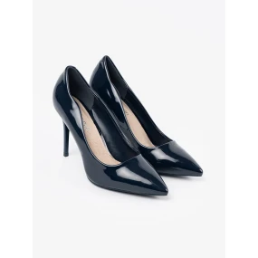 Praktické tmavě modré  lodičky dámské na jehlovém podpatku